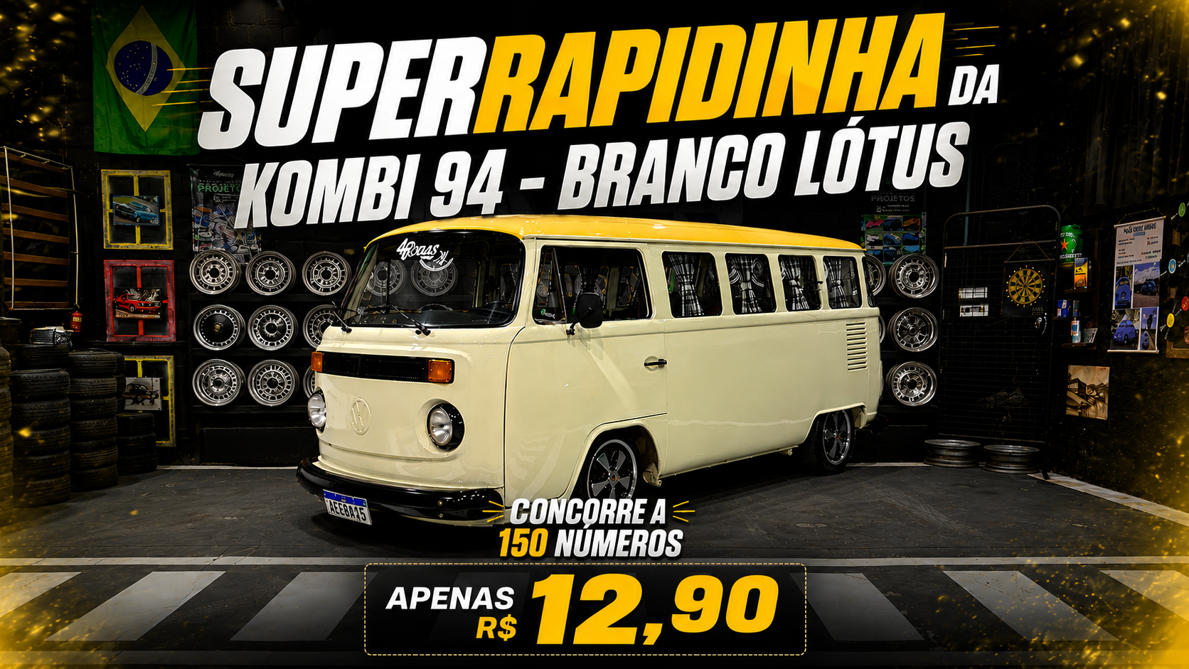 SuperRapidinha#1 – do PJ -  Kombi Clipper 94 - Branco Lótus com teto Amarelo Colonial